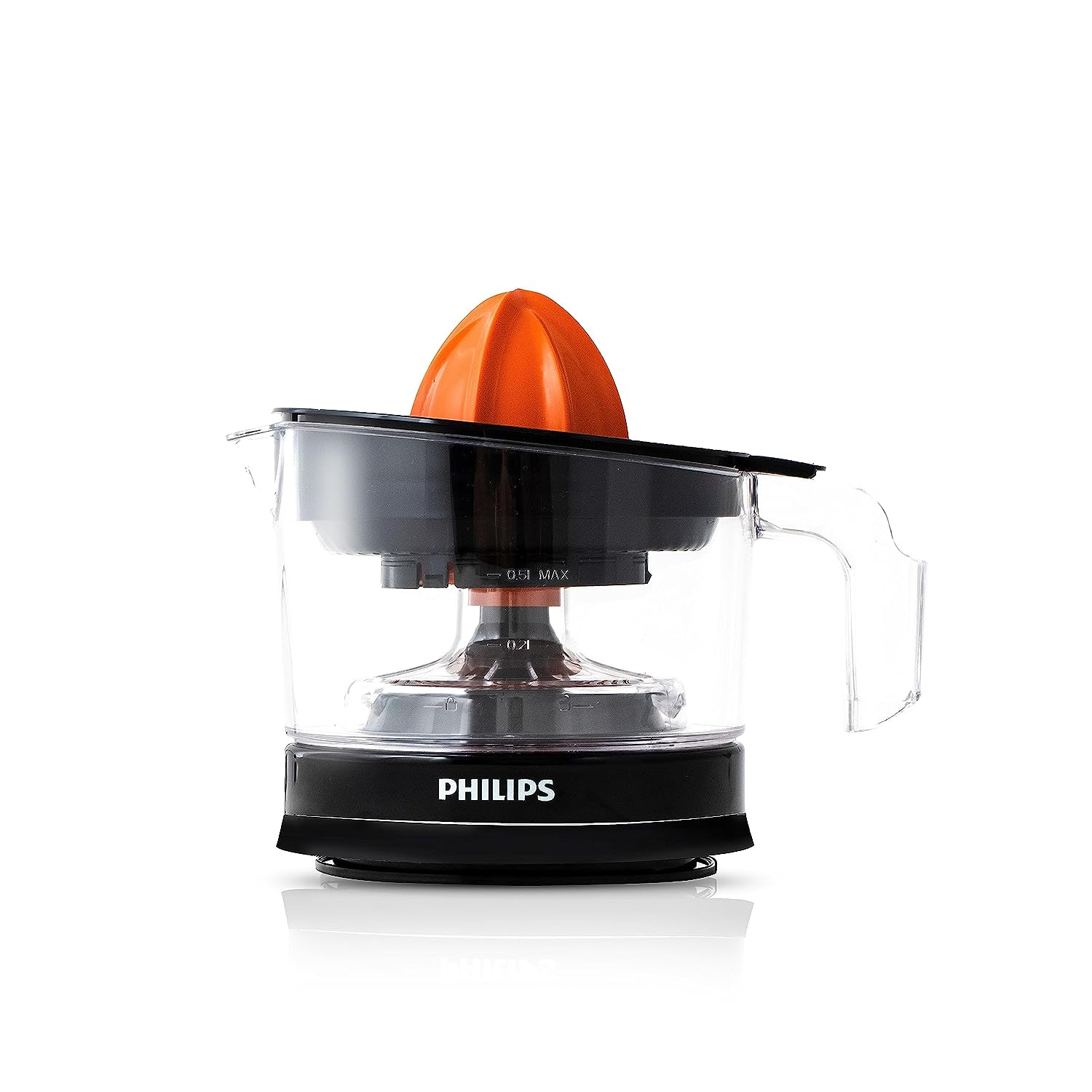 Philips Citrus Press Juicer HR2788/00, Black & Transparent, Medium