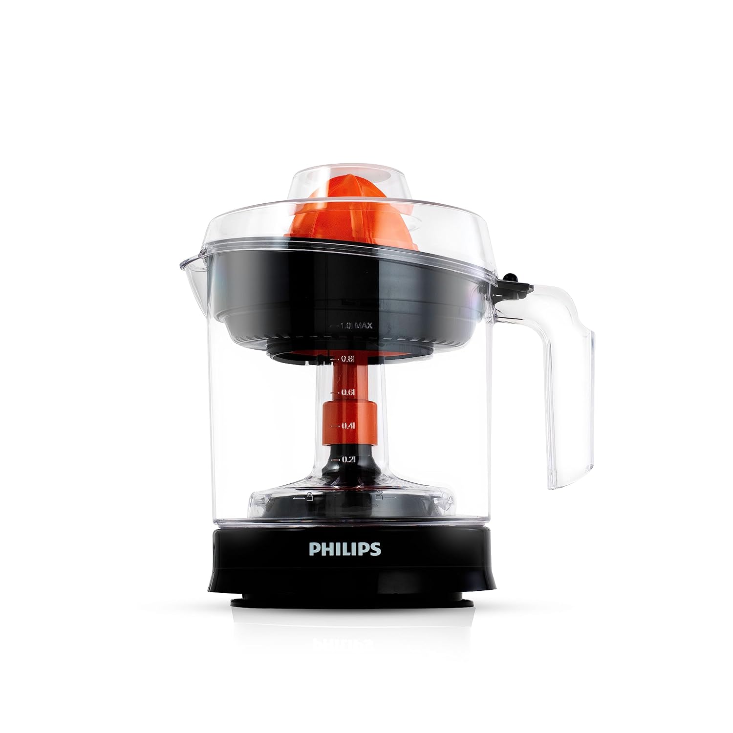 Philips Citrus Press Juicer HR2799/00, Black & Transparent, Large