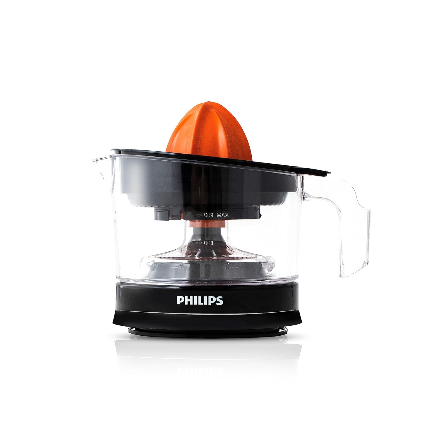 Philips Citrus Press Juicer HR2777/00, 0.5 Litre, 2 Sized Cones for Different Size Fruit