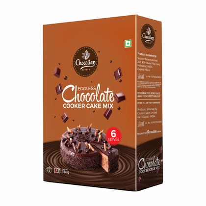 Chocolian Bakers Eggless Chocolate Cooker Cake Mix Powder | Instant Cake Mix Powder | 4 Step Cake Mix | Mix, Pour, Bake & Serve | Moist Chocolate Cake |