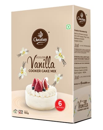 Chocolian Bakers Eggless Vanilla Cooker Cake Mix Powder | Instant Cake Mix Powder | 4 Step Cake Mix | Mix, Pour, Bake & Serve | Moist Vanilla Cake |