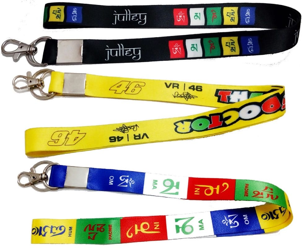 KD COLLECTIONS Tibetan Ladakh Flag Prayer Words Logo Lanyard Keychain & The Doctor Vr 46 Tag Lanyard ID Card Badge Holder Fabric Hook Keychain Combo -18 inch Long -Multicolor - Pack of 3 Lanyards