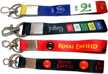 KD COLLECTIONS (4 Pcs) Tibet Ladakh Lanyard Ribbon Tag ID Card Badge Holder Hook Keychain Compatible with Royal RE Bullet Classic Bike & Cars - Combo - 7 inch Small - Multicolor - Pack of 4 Lanyards