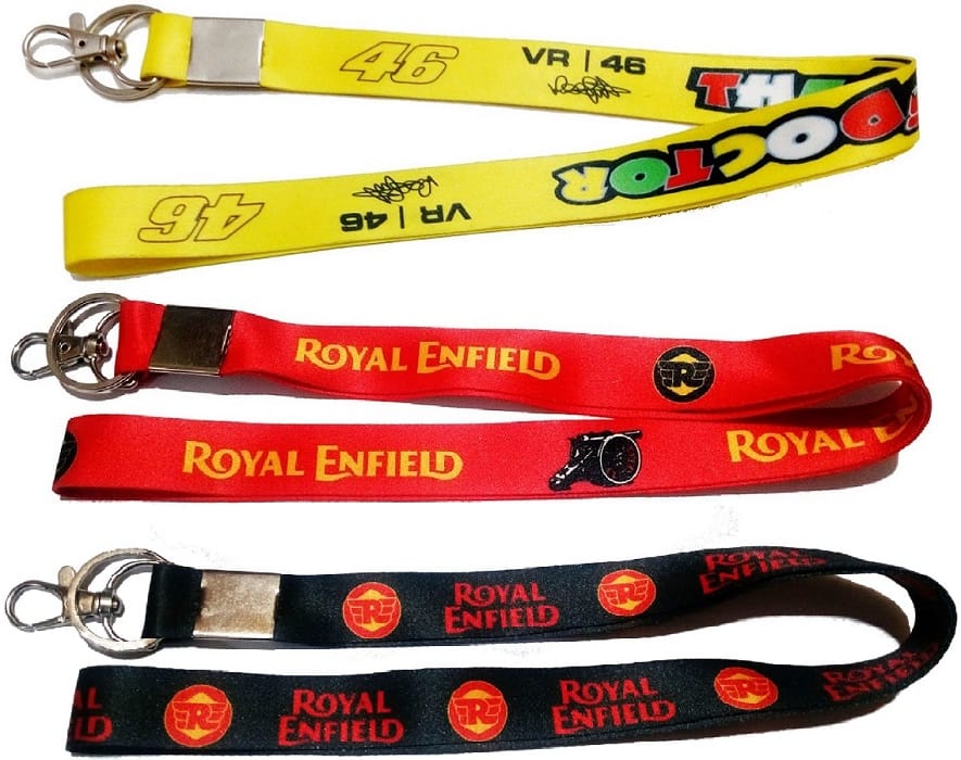 KD COLLECTIONS Doctor Vr46 Lanyard Ribbon Tag ID Card Badge Holder Hook Keychain Compatible with Royal RE Bullet Classic Bike & Cars - Combo - Multicolor - Pack of 3 Lanyards