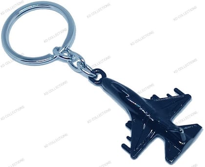 KD COLLECTIONS Fighter Jet Aircraft Airplane Metal Keychain -Black Color - Pack of 1 Keychain