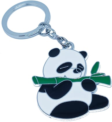 KD COLLECTIONS Panda Keychain for Bikes and Cars - Black and White - Pack of 1 Keychain