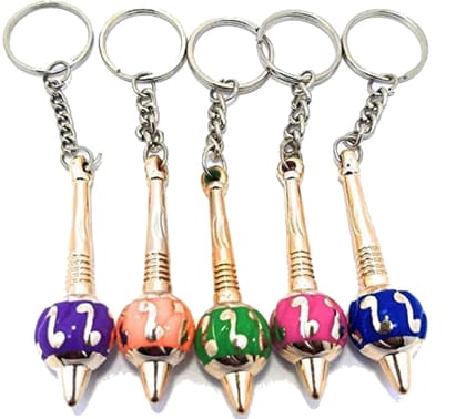 KD COLLECTIONS Hanuman Ji Gada Key Chain|Bajrang Bali Gada Keychain|Multicolor|Combo|Pack of 5 Keychains