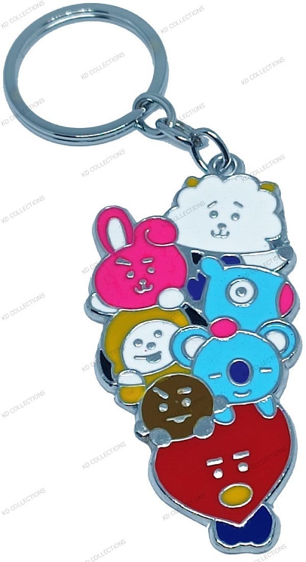 KD COLLECTIONS BTS Keychain BT21 Metal Keychain - Multicolor - Pack of 1 Keychain