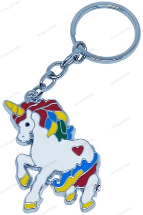 KD COLLECTIONS Unicorn Horse Metal Keychain - Multicolor - Pack of 1 Keychain