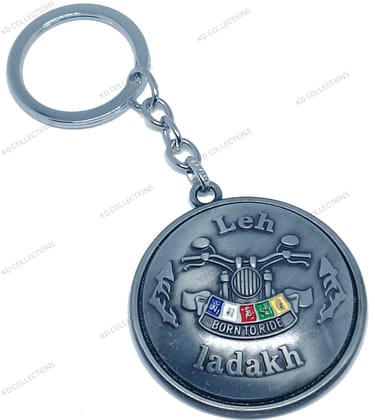 KD COLLECTIONS Leh Ladakh Tibet Rotating Revolving Keychain - Grey Color - Pack of 1 Keychain