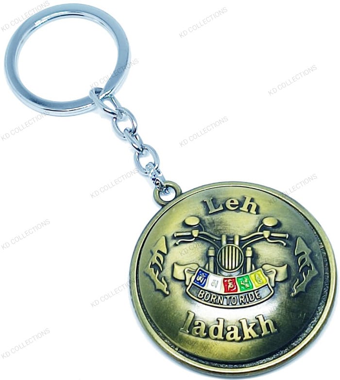 KD COLLECTIONS Leh Ladakh Tibet Rotating Revolving Keychain - Golden Color - Pack of 1 Keychain