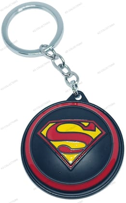 KD COLLECTIONS Superman Rotating Revolving Keychain - Black Color - Pack of 1 Keychain