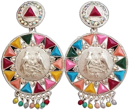 KD COLLECTIONS Traditional Ethnic Multicolored Jhumka Earrings for Women & Girls