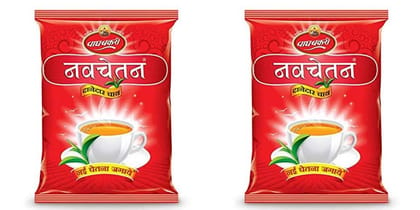 Wagh Bakri Navchetan Danedar Chai | Strong Leaf Tea | 250 Gm Pack | Pack of 2 | 500 Gm Pack