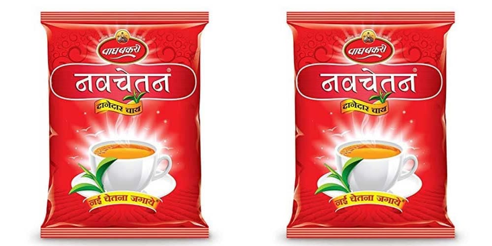 Wagh Bakri Navchetan Danedar Chai | Strong Leaf Tea | 250 Gm Pack | Pack of 2 | 500 Gm Pack