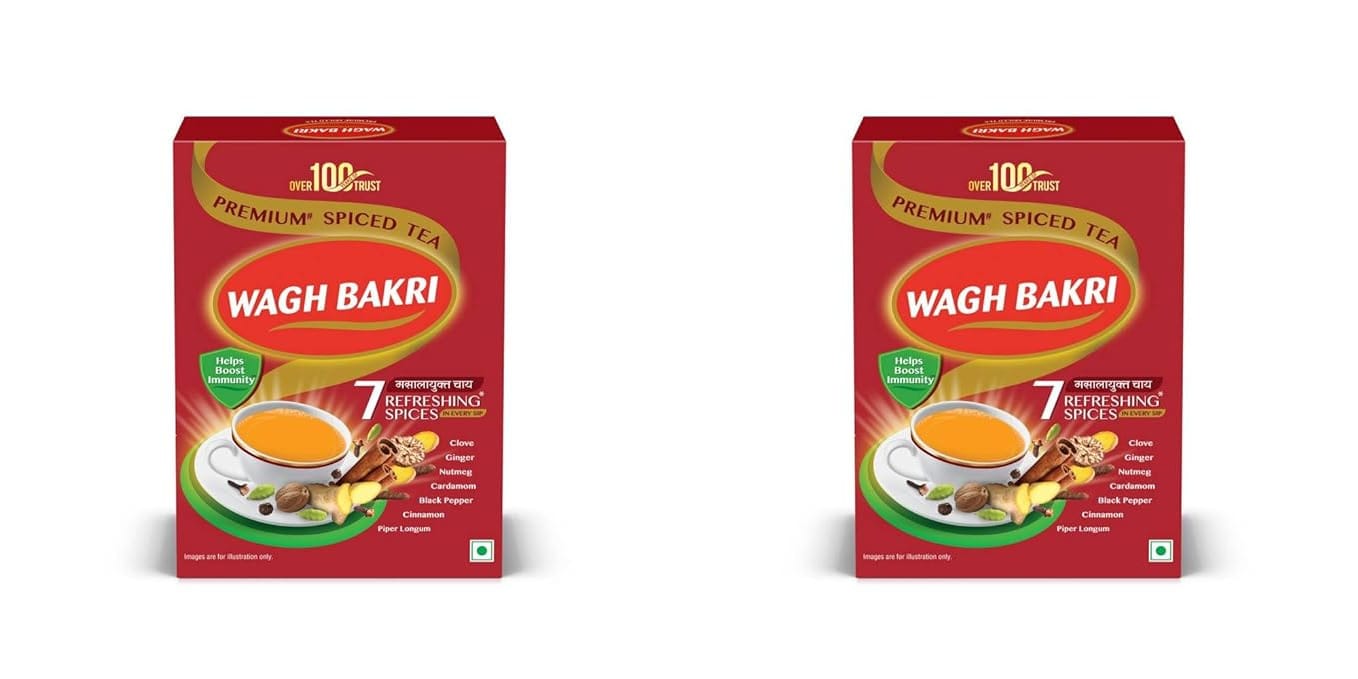 Wagh Bakri Premium Spiced Tea | With 7 Refreshing Spices | 250 Gm Pack | Pack of 2 | 500 Gm Pack