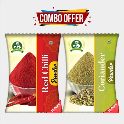 Combo Pack of Red Chilli and Coriander Powder