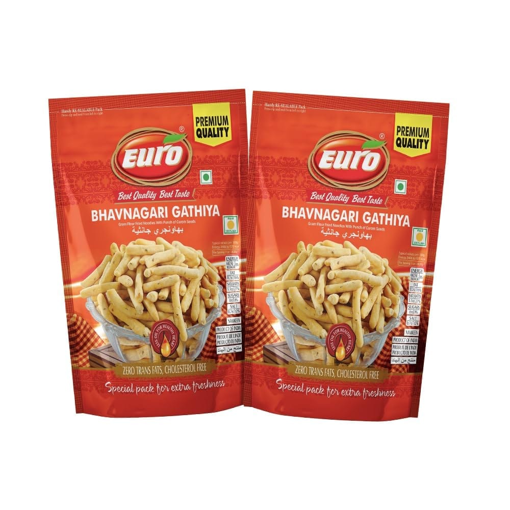 EURO Bhavnagri Gathiya Namkeen 350GM | Authentic Taste, Traditional Recipe | Indian Snacks