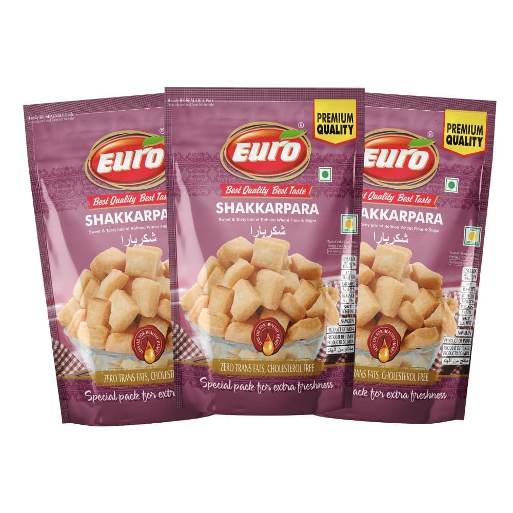 EURI Shakkarpara Snakcs 350GM | Authentic Taste, Traditional Recipe | Indian Snacks