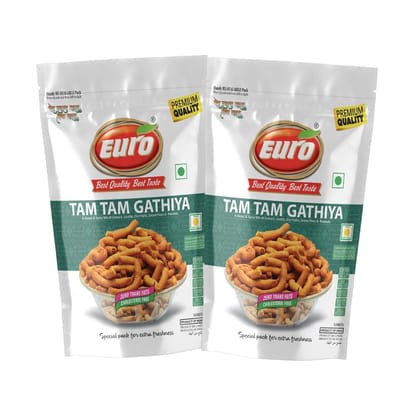 EURO Tam Tam Gathiya Namkeen 350GM | Authentic Taste, Traditional Recipe | Indian Snacks
