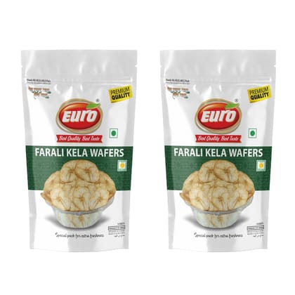 Euro Premium Farali Banana Chips Wafers | Fresh, Healthy, Thin, Crispy, Namkeen Snacks|Authentic Taste, Ideal for Snacking Pleasure |Zero Trans Fats, Cholesterol-Free
