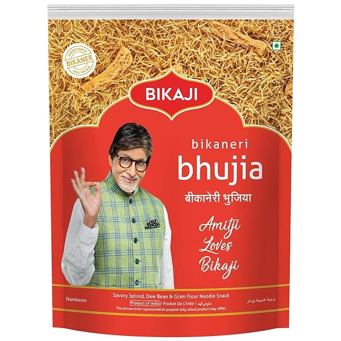 Bikaji Bhujia No 1 - Authentic Indian Snack | Vegetarian Indian Namkeen - Crispy Barki Sev Snack | 400 gm pack