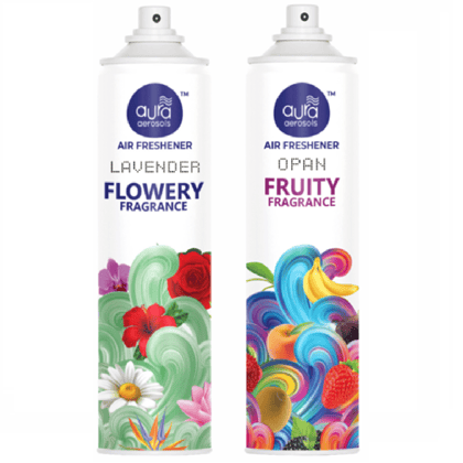 Aura Aerosols Air Freshener 300ml (Pack of 2) - Lavender & Opan