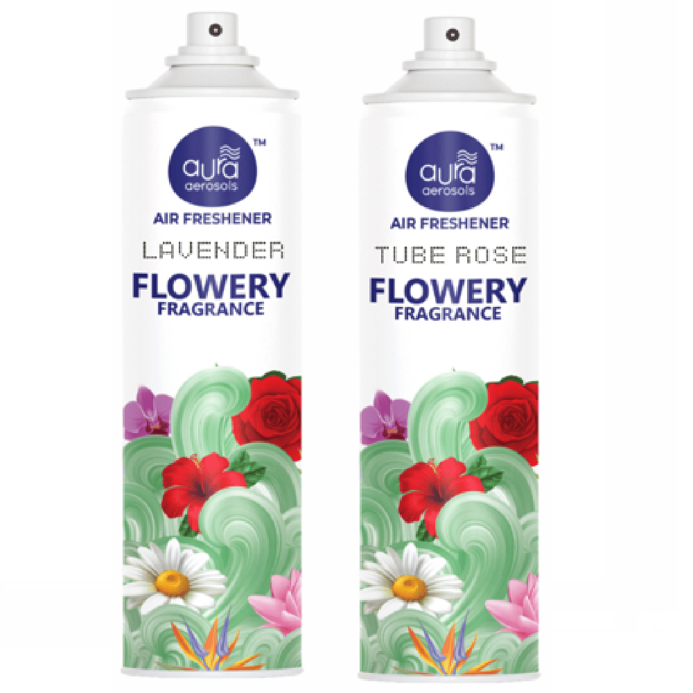 Aura Aerosols Air Freshener 300ml (Pack of 2) - Lavender & Tube Rose