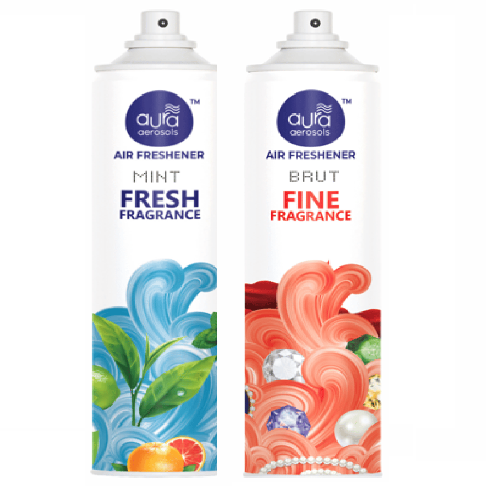 Aura Aerosols Air Freshener 300ml (Pack of 2) - Mint & Brut