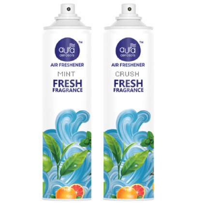 Aura Aerosols Air Freshener 300ml (Pack of 2) - Mint & Crush