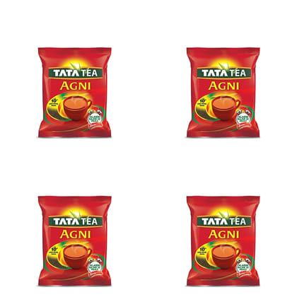 Tata Tea Agni | Strong Chai | Leaf Tea | 250 gm each | Pack of 4 | 1 Kg + Green Elaichi 25 gm