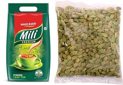 Wagh bakri Mili Leaf Tea | 1 Kg pack +  Green Elaichi 25 gm