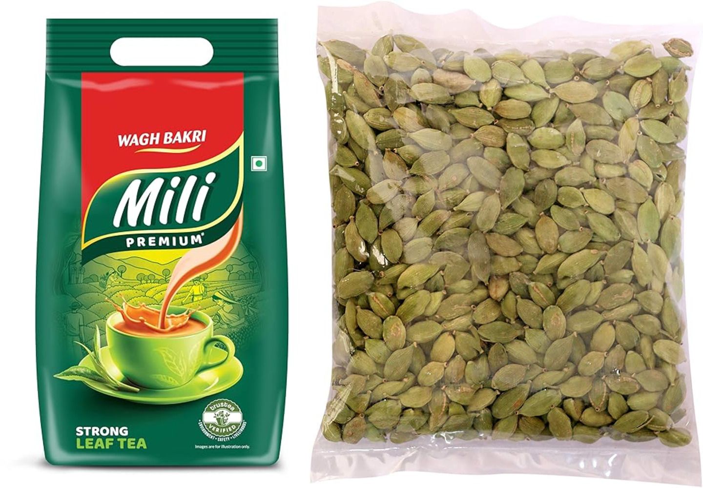 Wagh bakri Mili Leaf Tea | 1 Kg pack +  Green Elaichi 25 gm