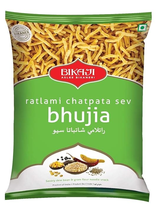 Bikaji Aslee Bikaneri | Ratlami Chatpata Sev Bhujia | Spicy Crunchy Gathiya | Vegetarian Snack | Traditional Indian Namkeen | 400 gm pack