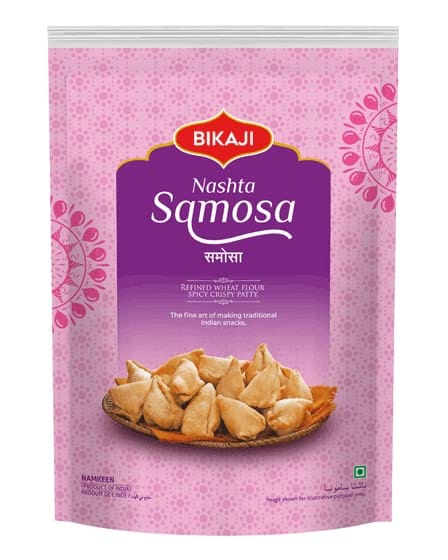 Bikaji Namkeen Mini Samosa | Refined Wheat Flour | Spicy Crispy Patty | Perfect Choice for Snacks Party | Filled with Dry Fruits and Vegetables | 400 Gm Pack