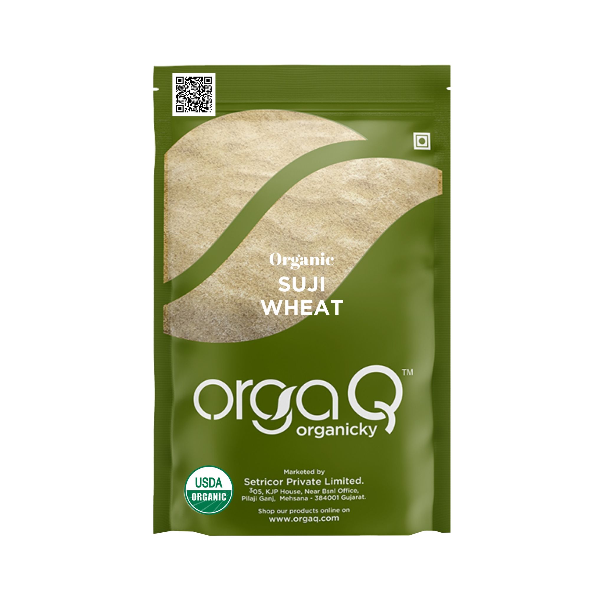 OrgaQ Organicky Whole Suji/Sooji Rava Rich in Organic Fiber and Premium Semolina for Tasty Creations