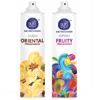 Aura Aerosols Air Freshener 300ml (Pack of 2) - Oudh & Opan