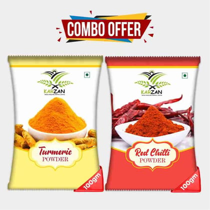 Combo Pack of Turmeric and Red Chilli Powder