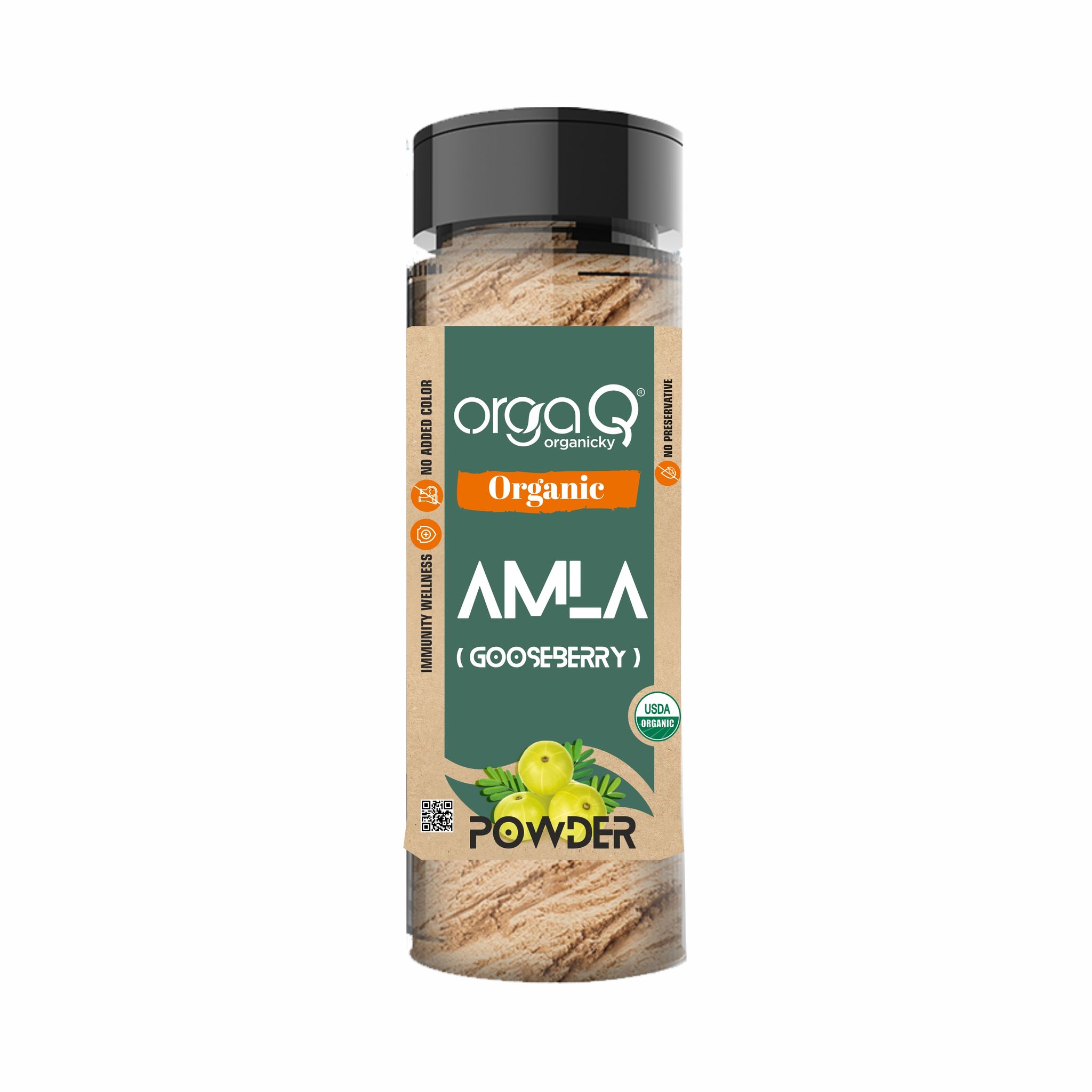 Orgaq Organicky Organic Amla Powder - 100Grams | Gooseberry Powder for Health,Hair and skin