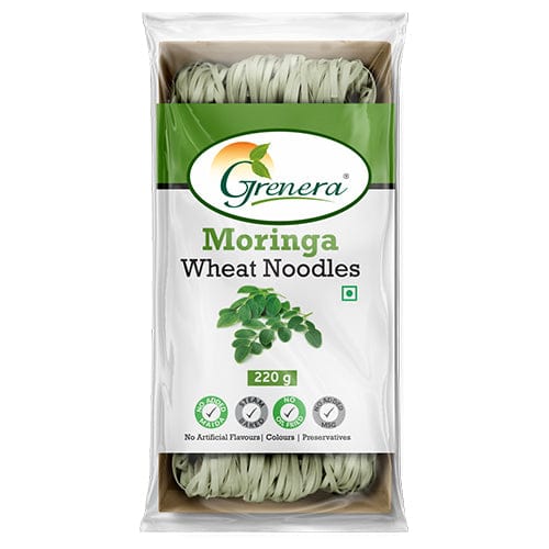 Moringa Wheat Noodles, Made With Whole Wheat Flour and Moringa Leaf, MSG, Maida Free, 220 Grams