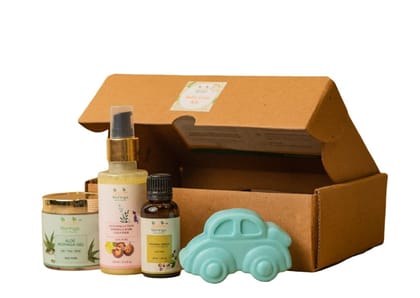 Daivik Moringa Baby Care Kit | Gift Set For Kids | Baby Bath Time & Skin Care Essentials | Kit Includes Baby Soap Bar, Moringa Hair Cleanser 100ml, Aloe Moringa Gel 110g & Cold Pressed Seed Oil 30ml |