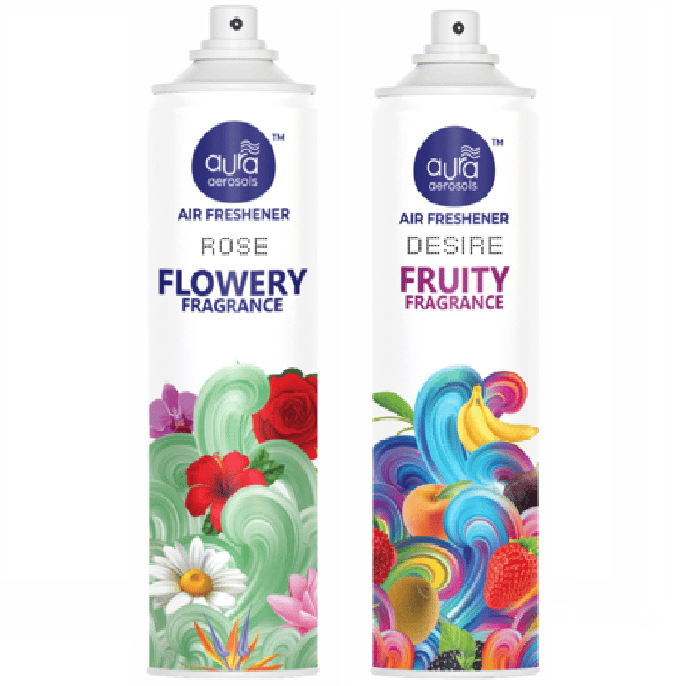 Aura Aerosols Air Freshener 300ml (Pack of 2) - Rose & Desire