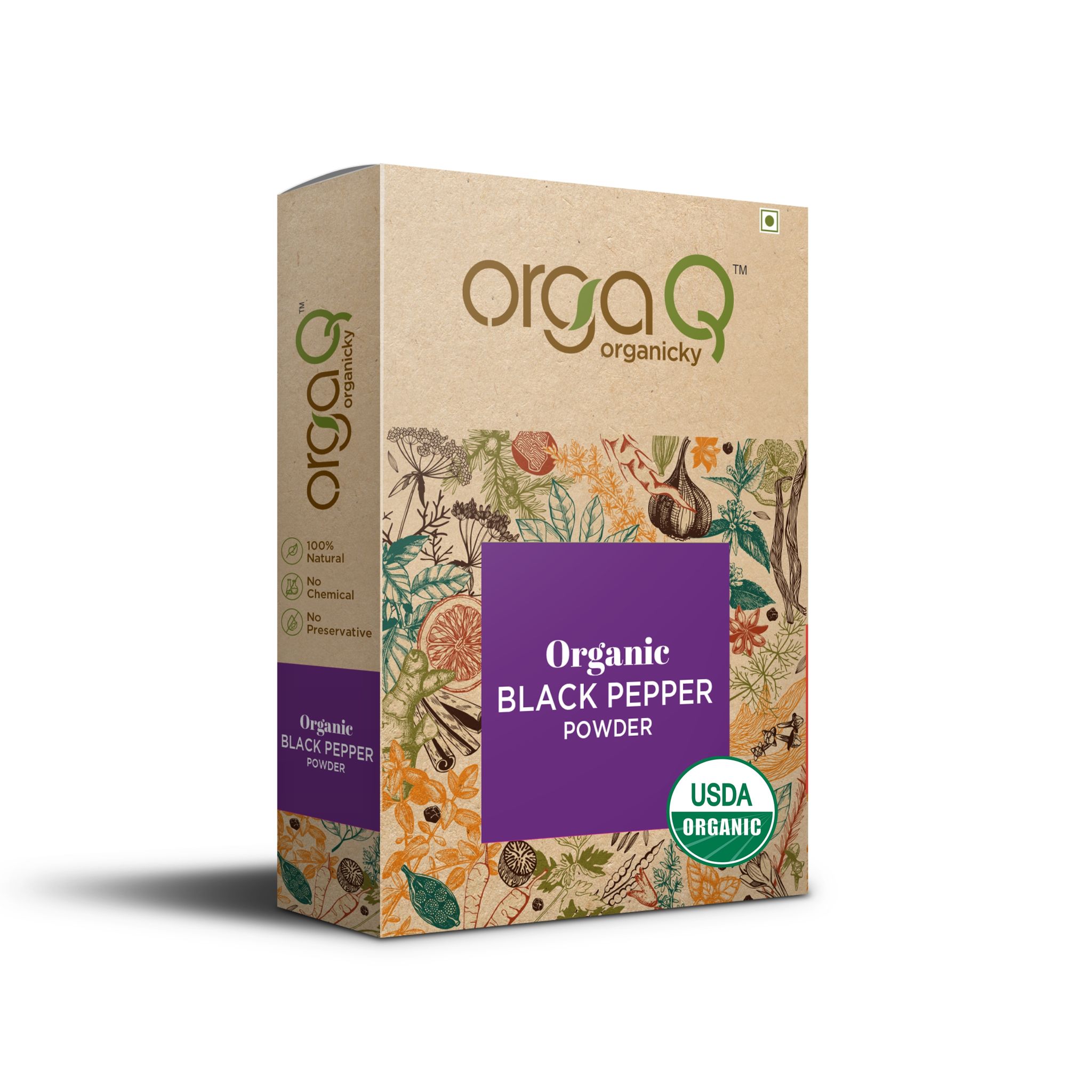 Orgaq Organicky Organic Black Pepper (Kali mirch) Powder No Preservatives | No Artificial Colour Added