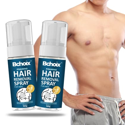 Bchoix Hair Removal cream Spray | Painless Body Hair Removal spray For Chest, Back, Legs & Under Arms (100 ml)(Pack of 2, Aloe Vera)