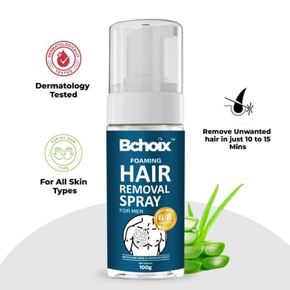 Bchoix Hair Removal cream Spray | Painless Body Hair Removal spray For Chest, Back, Legs & Under Arms (100 ml)(Aloe Vera)