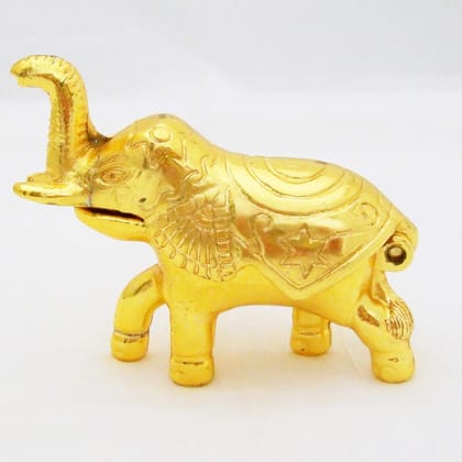 SunAstro Antique Brass Elephant Sindoor Dani Kumkum Dibbi Turmeric Chandan Powder Container Holder Decorative Box for Bride Pooja Return Gift Diwali 2.25 Inches Golden