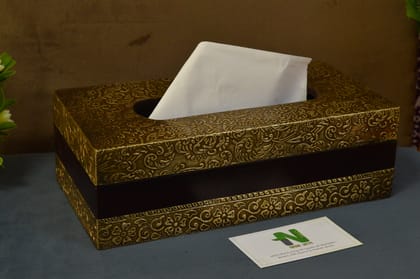 Wooden & Brass Handmade Ethnic Tissue Box Tissue Holder Tissue Dispenser