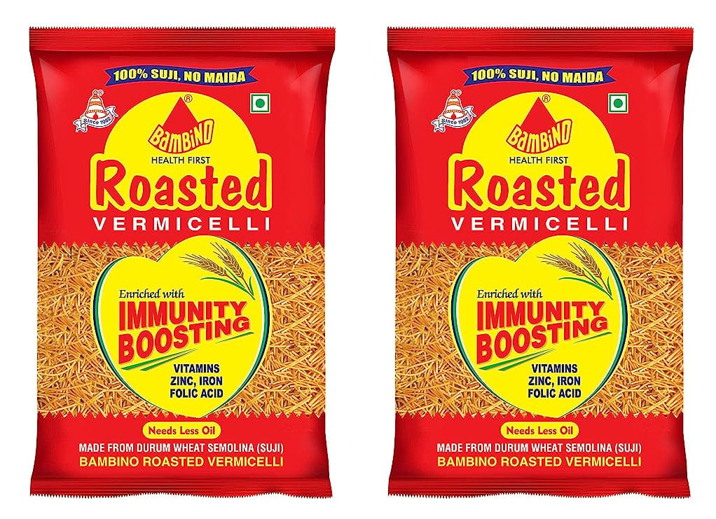 Bambino Vegetarian Vermicelli | Roasted Sewaiyan | 400 grams each | Pack of 2 | 800 gm Pack