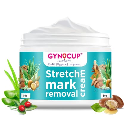 Gynocup Stretch Marks Removal Cream for Pregnancy with the Goodness of Shea Butter, Coco Caprylate, Glycerine and Aloe Vera, Harsingar Oil & Vitamin E (50 G)