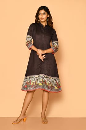 Siya handloom cotton silk dress for women